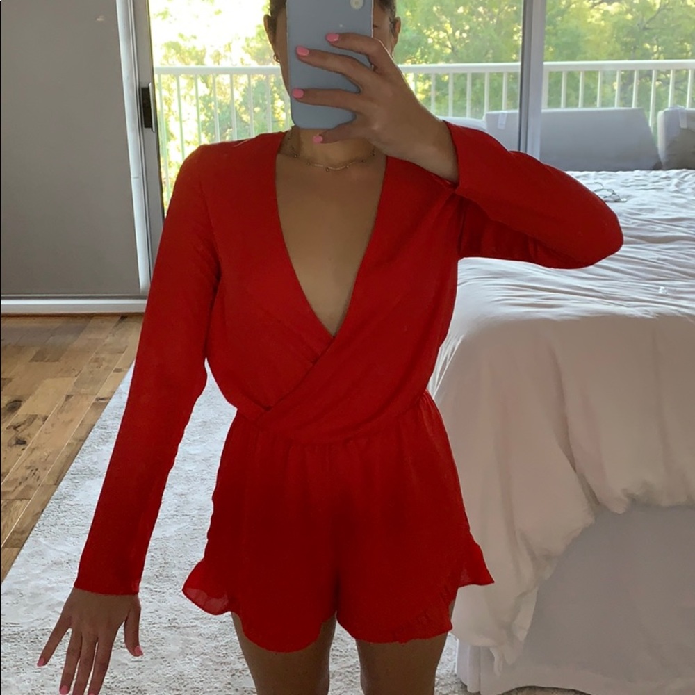 Bright Red Romper
